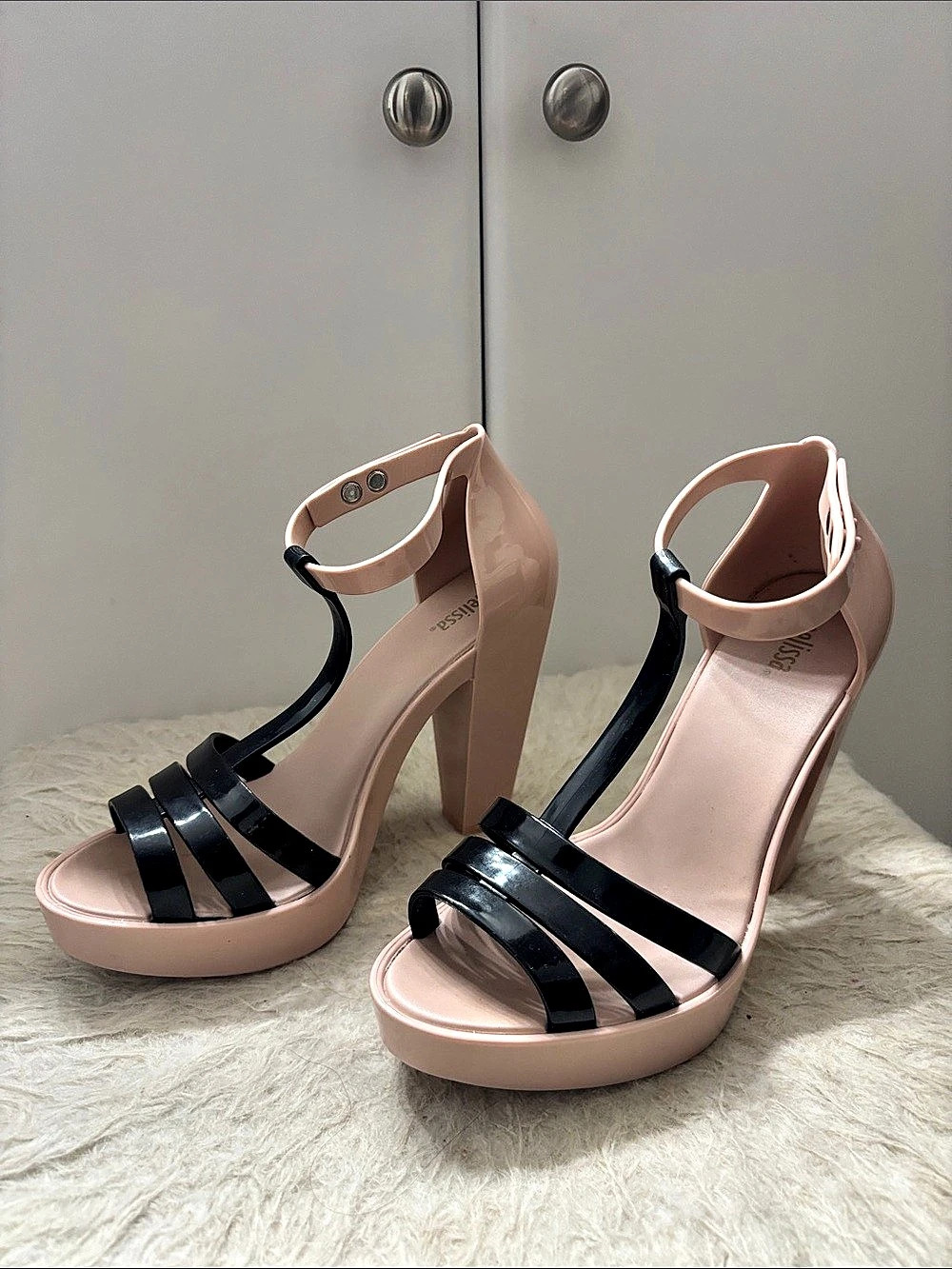 Melissa Women's Platform Wedge Sandals in Pink & Black